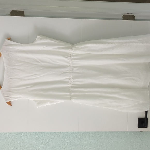 Max Studio White Gauzy Cotton Embroidered Modest Sleeveless Midi Beachy Dress XL - Picture 5 of 7